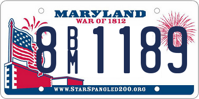 MD license plate 8BM1189