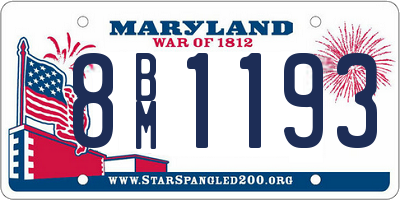 MD license plate 8BM1193