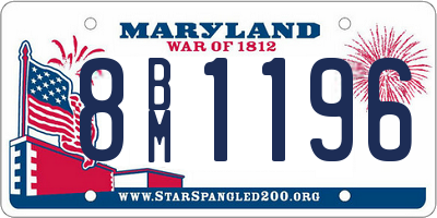 MD license plate 8BM1196