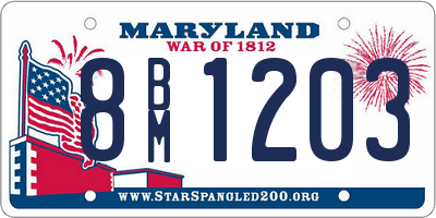 MD license plate 8BM1203