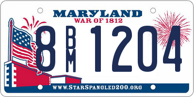 MD license plate 8BM1204