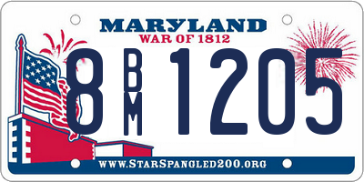 MD license plate 8BM1205