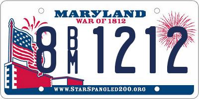 MD license plate 8BM1212