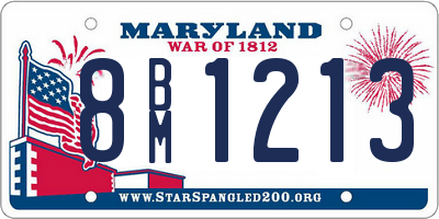 MD license plate 8BM1213