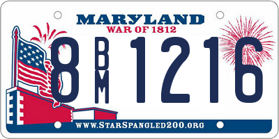 MD license plate 8BM1216