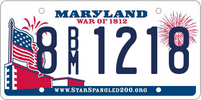 MD license plate 8BM1218