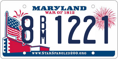 MD license plate 8BM1221