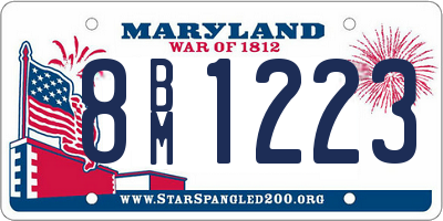 MD license plate 8BM1223