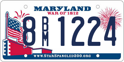 MD license plate 8BM1224