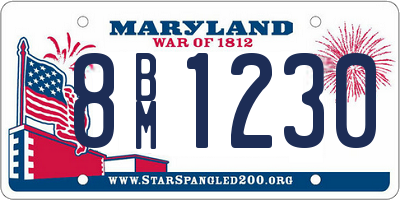 MD license plate 8BM1230