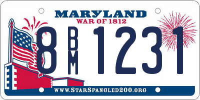 MD license plate 8BM1231