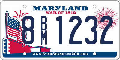 MD license plate 8BM1232