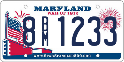 MD license plate 8BM1233