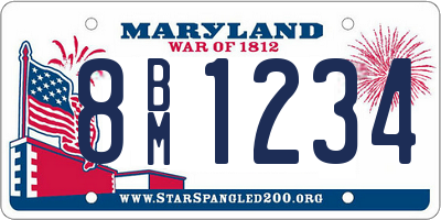 MD license plate 8BM1234