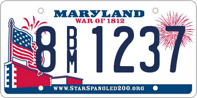 MD license plate 8BM1237