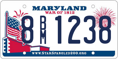 MD license plate 8BM1238