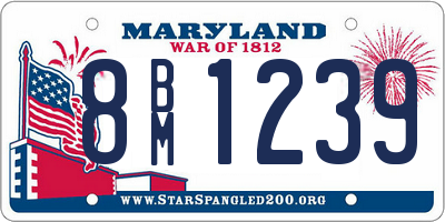 MD license plate 8BM1239