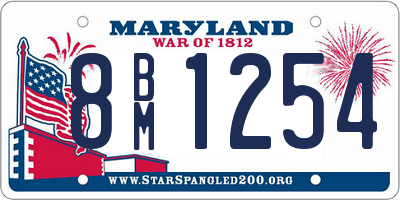 MD license plate 8BM1254