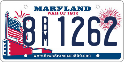 MD license plate 8BM1262