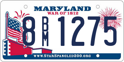 MD license plate 8BM1275