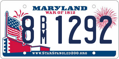 MD license plate 8BM1292