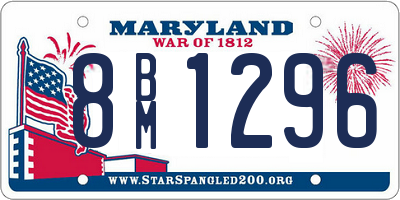 MD license plate 8BM1296