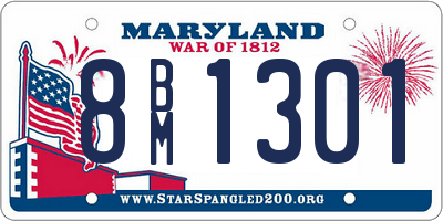 MD license plate 8BM1301