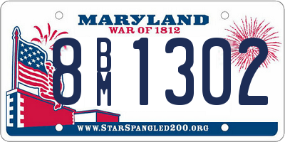 MD license plate 8BM1302