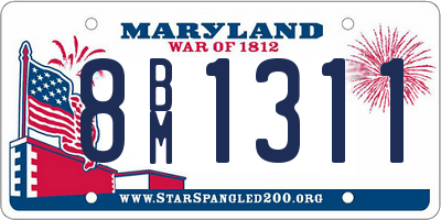 MD license plate 8BM1311