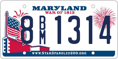 MD license plate 8BM1314