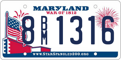 MD license plate 8BM1316