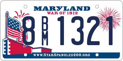 MD license plate 8BM1321