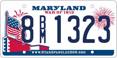 MD license plate 8BM1323