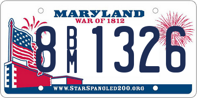 MD license plate 8BM1326