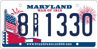 MD license plate 8BM1330