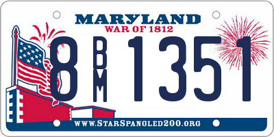 MD license plate 8BM1351