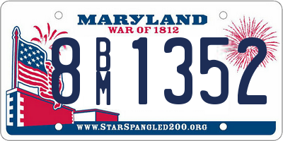 MD license plate 8BM1352