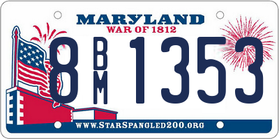 MD license plate 8BM1353