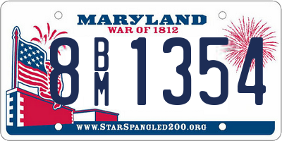 MD license plate 8BM1354