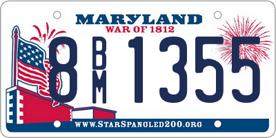 MD license plate 8BM1355