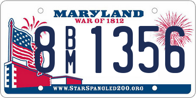 MD license plate 8BM1356