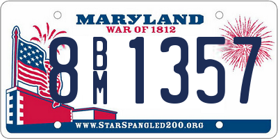 MD license plate 8BM1357