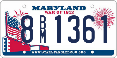 MD license plate 8BM1361