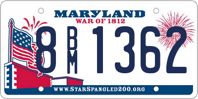 MD license plate 8BM1362