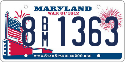 MD license plate 8BM1363