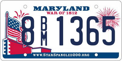 MD license plate 8BM1365