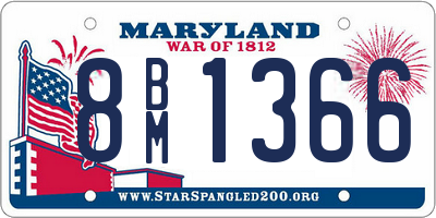 MD license plate 8BM1366