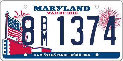 MD license plate 8BM1374