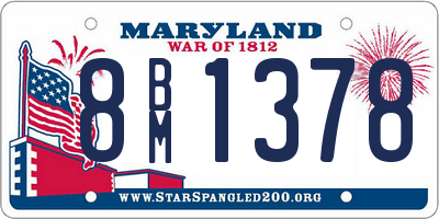 MD license plate 8BM1378