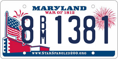 MD license plate 8BM1381